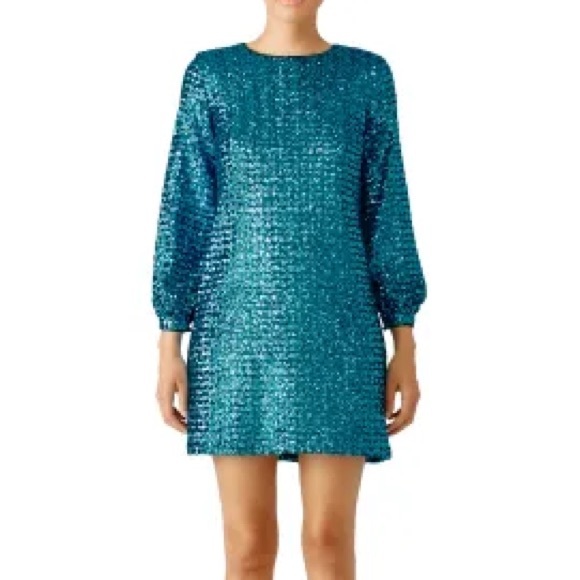 Hunter Bell Blue Sequin Shift Dress size 8 - Picture 2 of 9